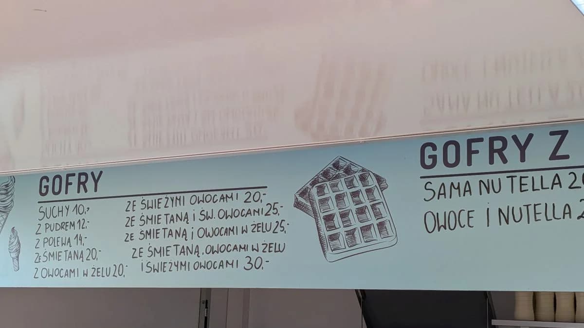 Ceny gofrów w strefie gastronomicznej