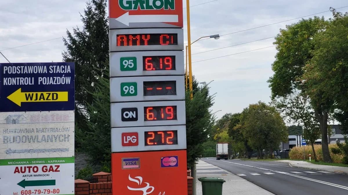 PB 95: 6,19 zł ON: 6,19 zł LPG: 2,72 zł