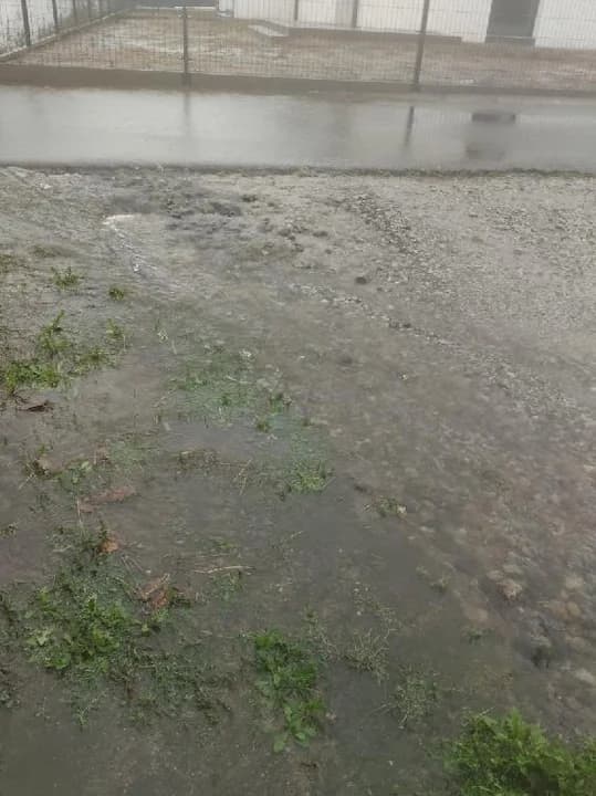 Zalana posesja przy ul. Odrzańskiej w Jarocinie