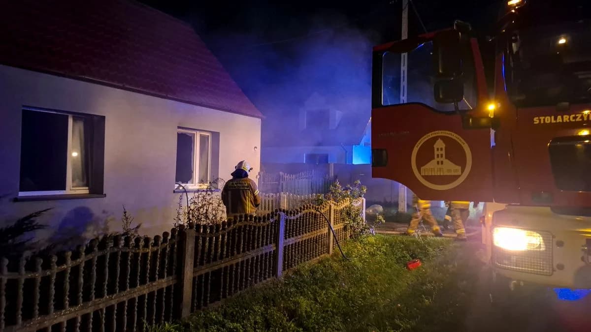 Pożar domu na ul. Sadowej w Jarocinie