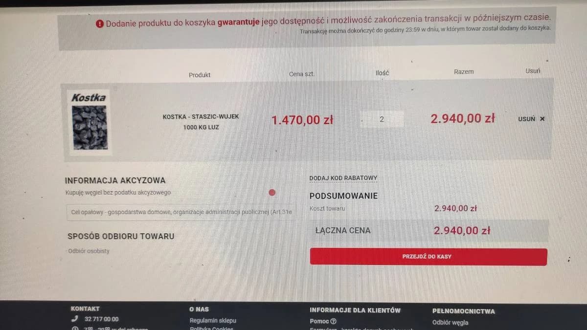 Kupili węgiel w e-sklepie PGG. Zobaczcie, jak to zrobiliśmy [KROK PO KROKU]