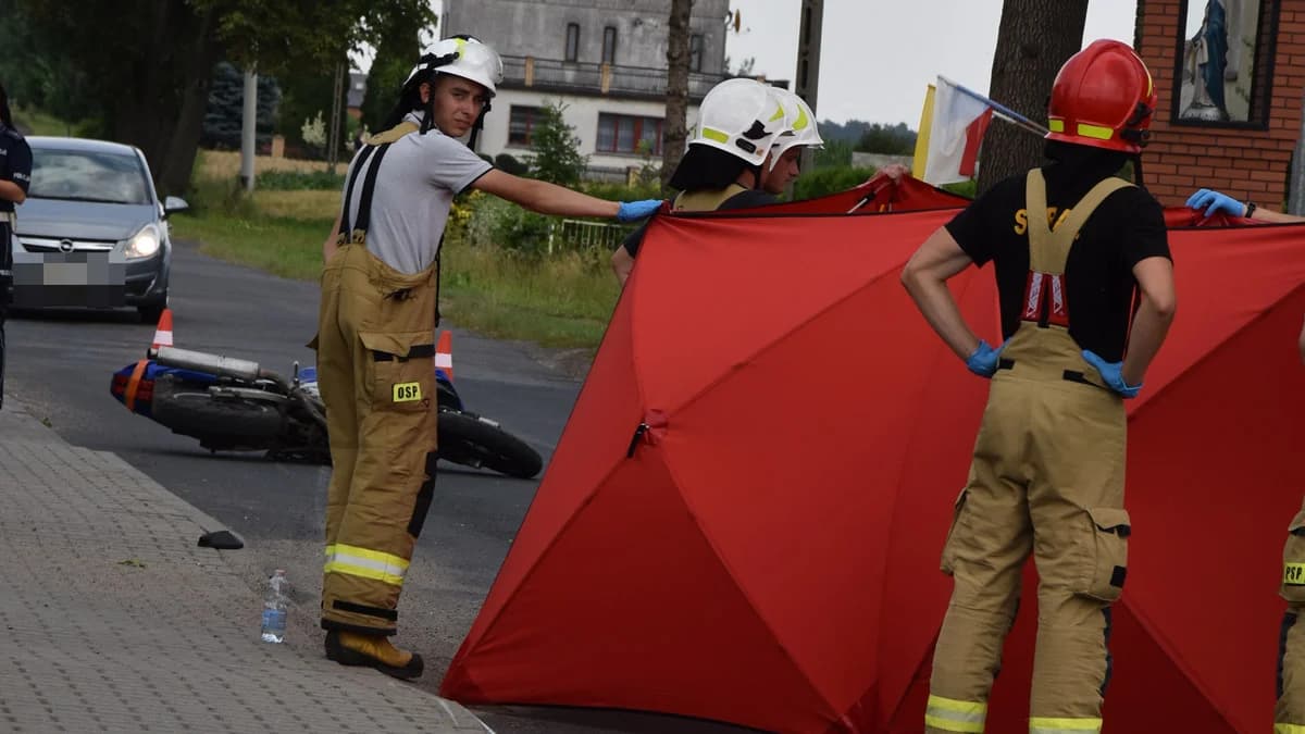 17-letni motocyklista nie żyje. Tragedia w Bruczkowie (gm. Borek Wlkp.).