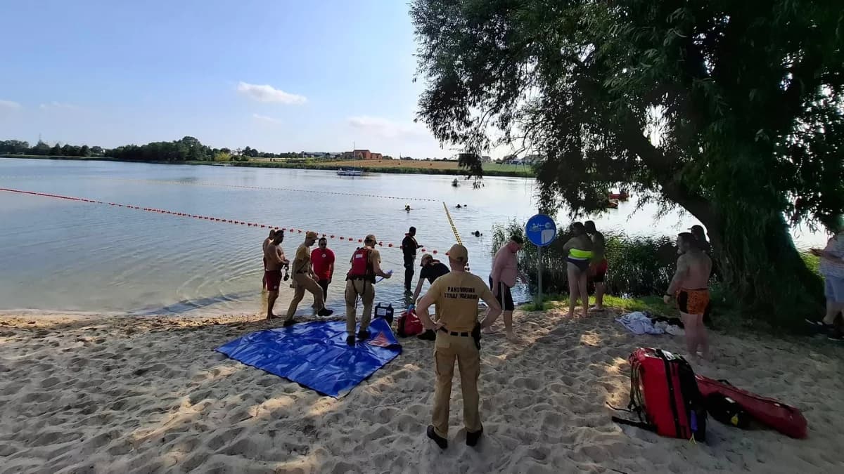 Tragedia na kąpielisku w Śremie. W Jeziorze Grzymisławskim utonął mieszkaniec Ziemi Jarocińskiej