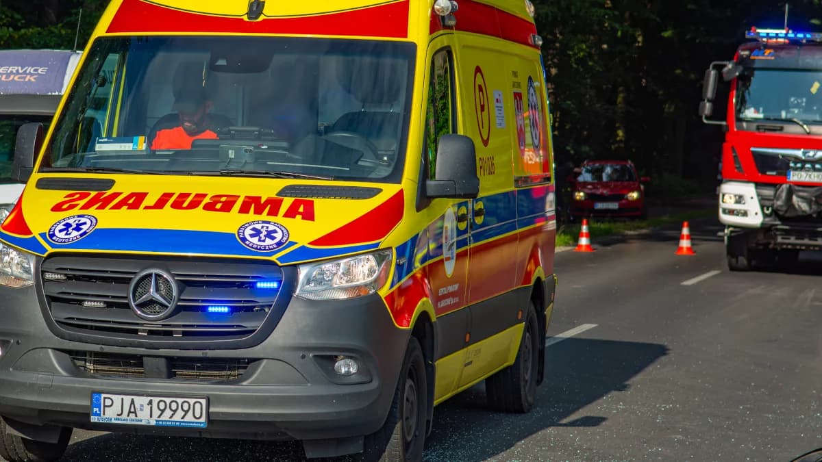 Auto wypadło z drogi. Kierowca trafił do szpitala