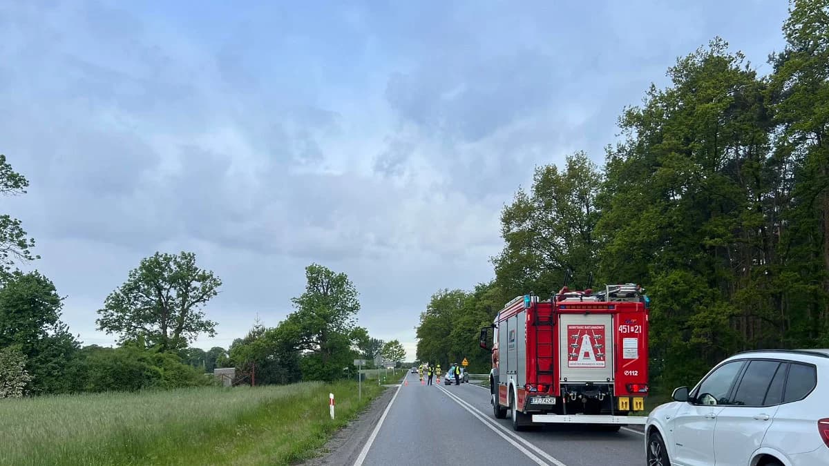 Śmiertelny wypadek na drodze krajowej 12 przed Górą. Nie żyje pieszy