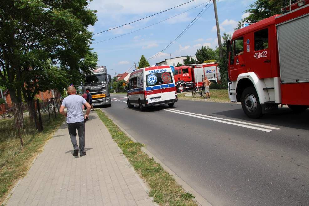 Wypadek na przejeździe rowerowym na drodze Jarocin-Żerków