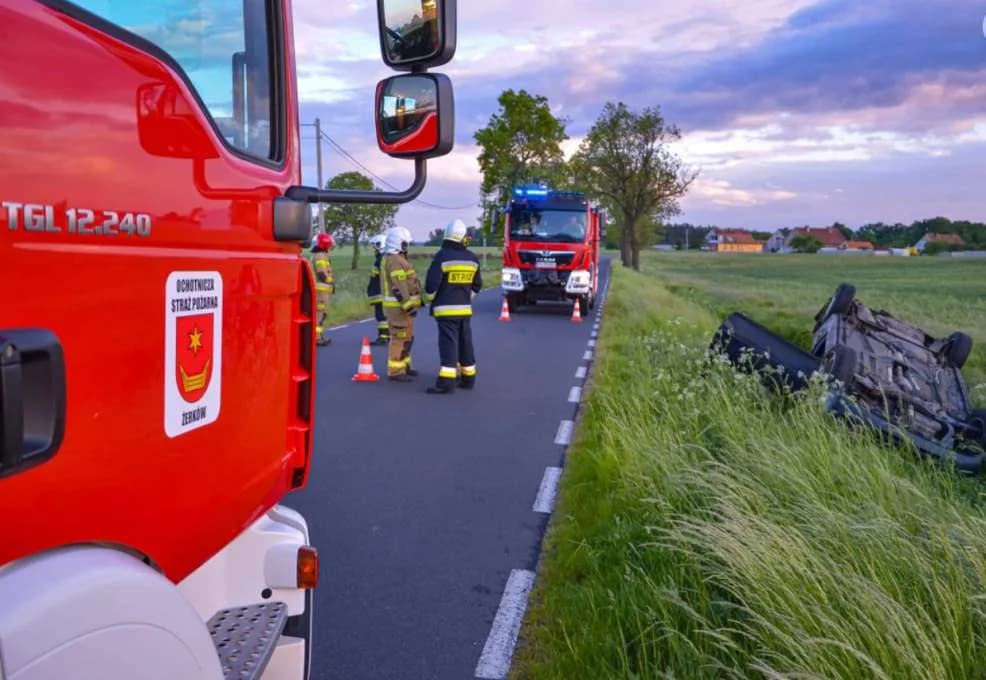 Wypadek w Dobieszczyźnie. Jedna osoba poszkodowana