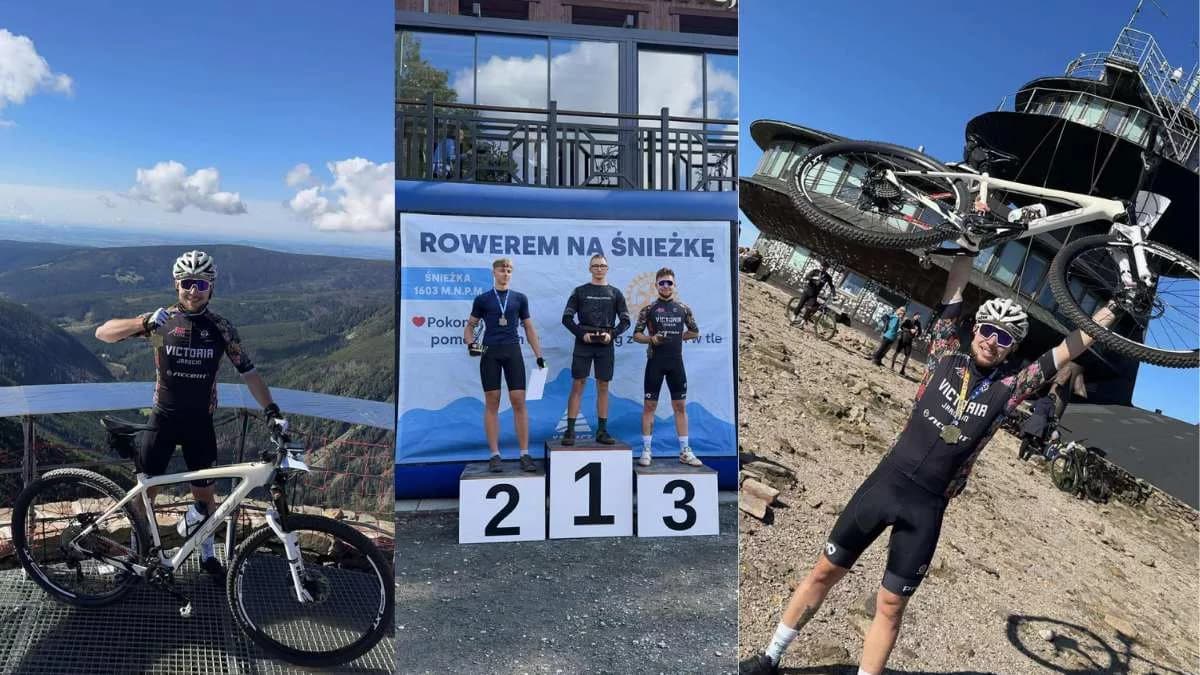 Jarociniacy wjechali rowerami na Śnieżkę [ZDJĘCIA]