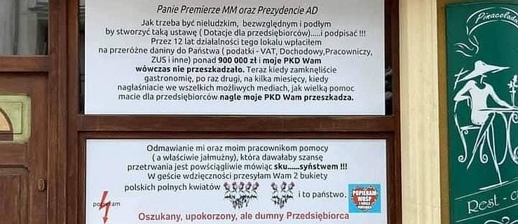 Przedsiębiorca z Jarocina do premiera i prezydenta: Odmawianie pomocy jest sku***syństwem