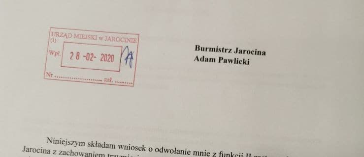 Zastępca burmistrza Jarocina złożył (nie)spodziewaną rezygnację