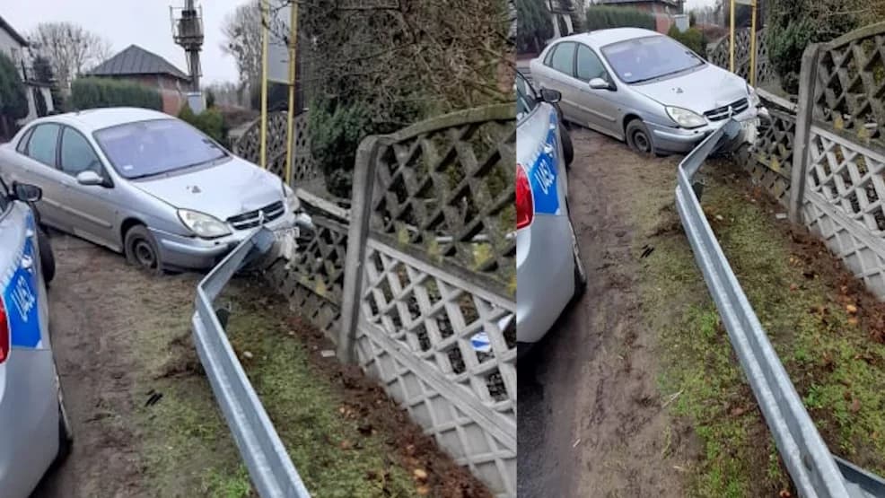 Po narkotykach uciekał przed policją i rozbił się na betonowym płocie. Ma zarzuty