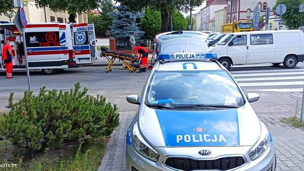 Potrącenie rowerzystki na skrzyżowaniu ul. Kościuszki i Paderewskiego w Jarocinie
