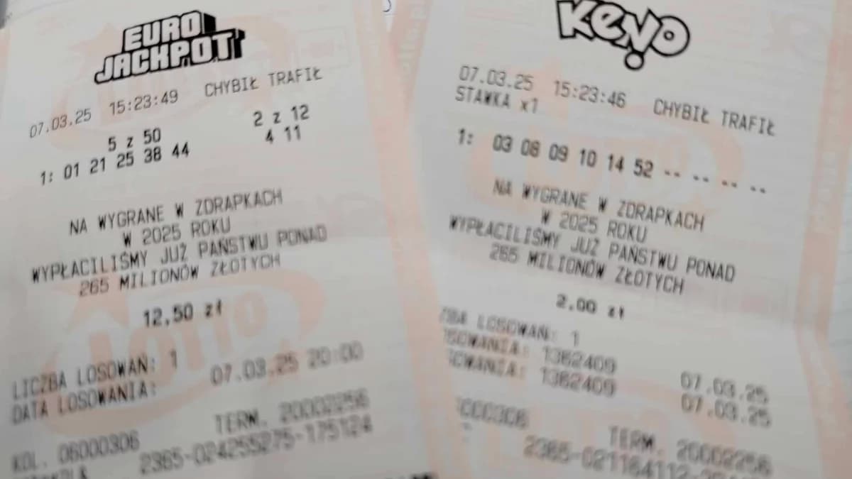 Wygrana V stopnia Eurojackpot padła w Jarocinie. Gdzie był szczęśliwy zakład?