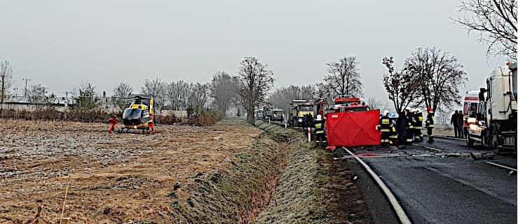 Wypadek.Trwa reanimacja osoby poszkodowanej