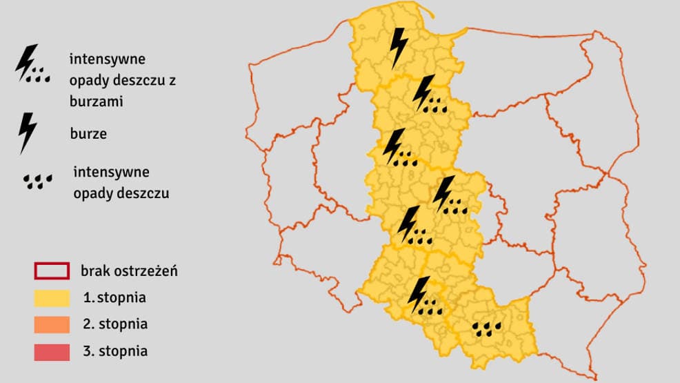 Ostrzeżenie dla powiatu jarocińskiego. Będzie intensywnie padać