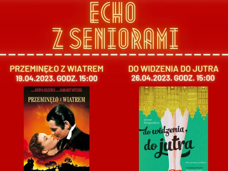 Seanse dla seniorów w kinie "Echo" w Jarocinie. Klasyka polskiego i światowego kina