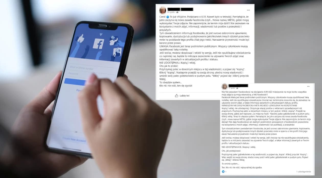"Nie chcesz, by Facebook korzystał z twoich zdjęć? Opublikuj oświadczenie" To fake news!