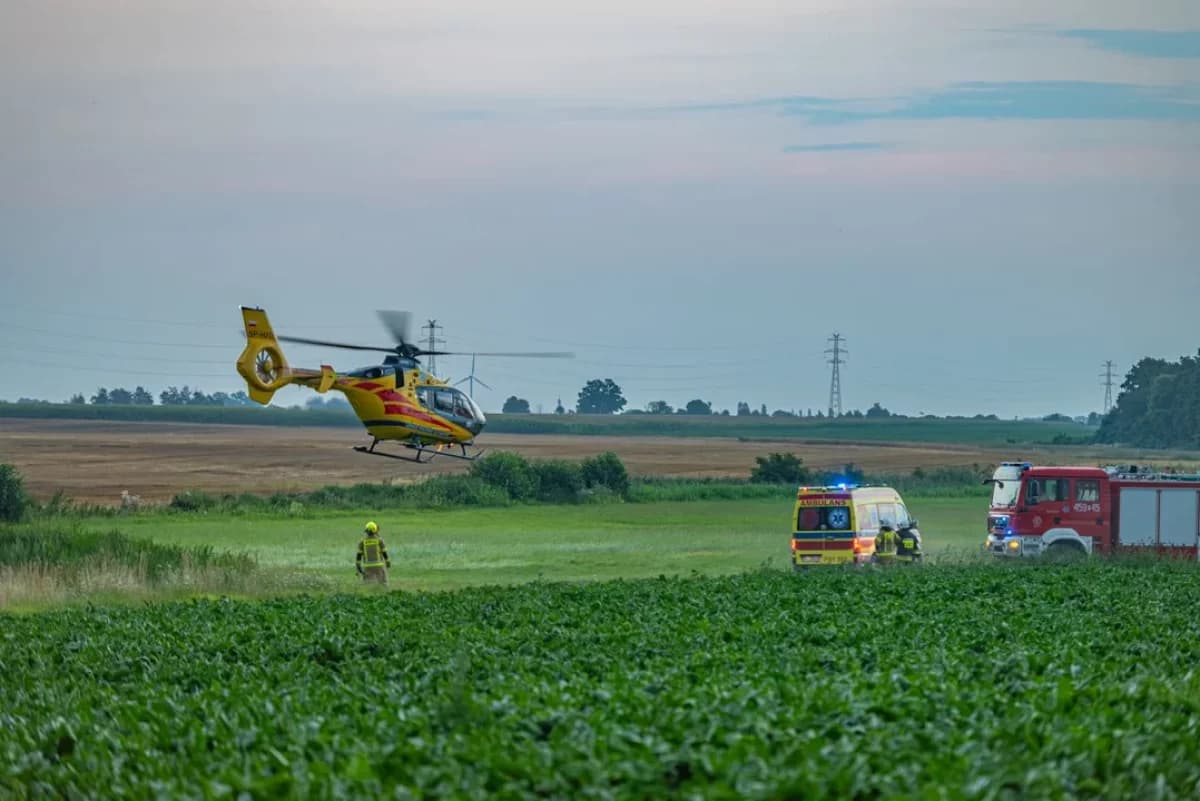 Wypadek na hulajnodze. 13-latka zabrał śmigłowiec LPR-u